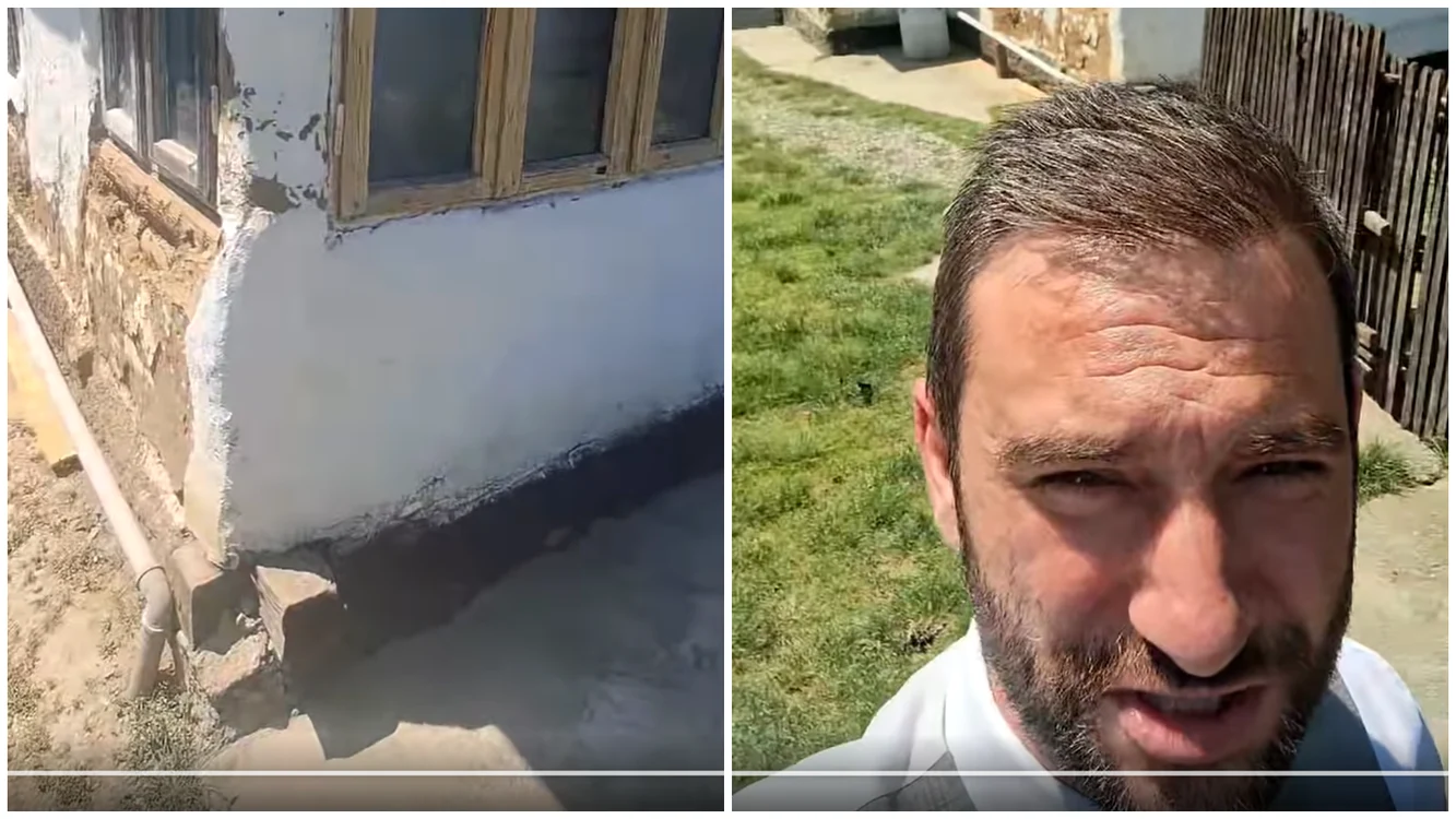 Casa în care locuiește familia. FOTO: captură video Facebook / Șerban Trîmbițașu