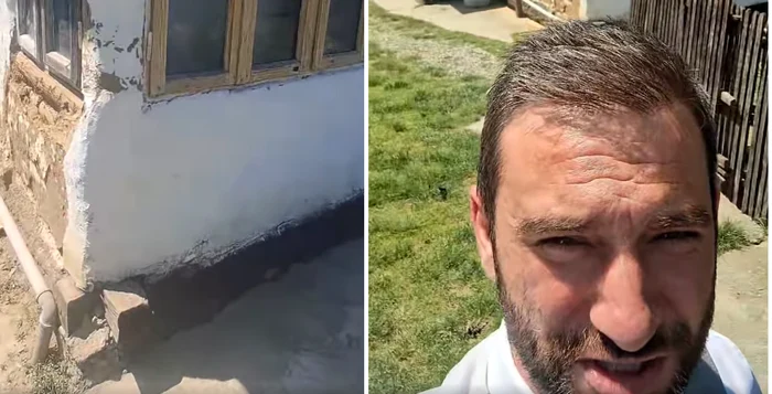 Casa în care locuiește familia. FOTO: captură video Facebook / Șerban Trîmbițașu
