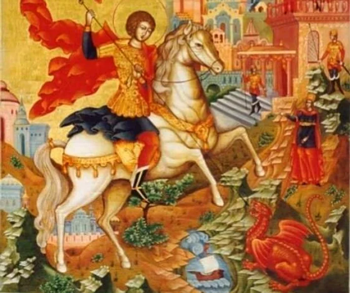 Sfântul Gheorghe - reprezentare iconografică. FOTO Facebook Sorin Mazilescu