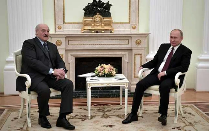 Preşedintele Belerusului, Aleksandr Lukaşenko şi omologul său rus, Vladimir Putin