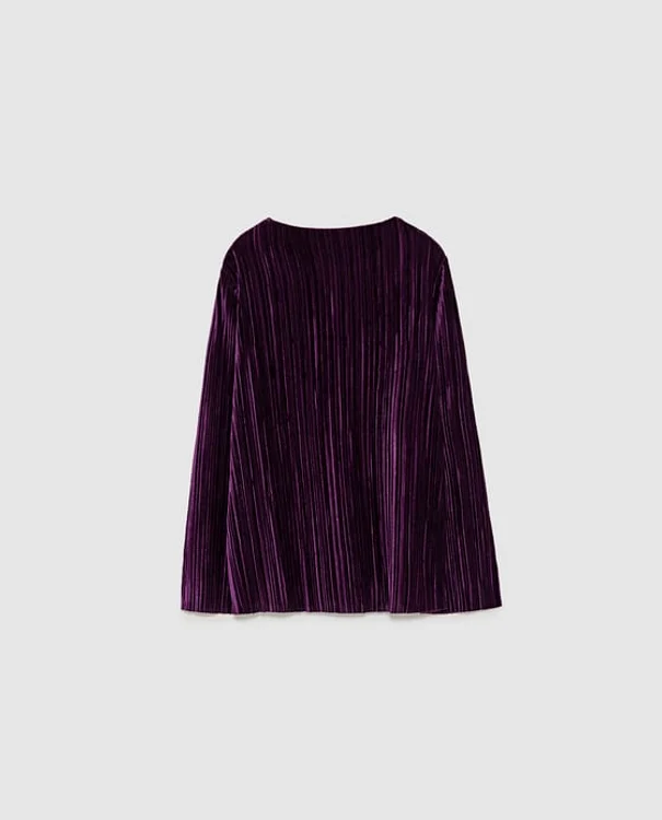 Tricou plisat din catifea, ZARA, 89,90 lei jpg jpeg