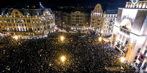 Protest Timişoara FOTO Eye in the sky