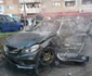 Masina explodata parcare supermarket Arad FOTO aradon.ro