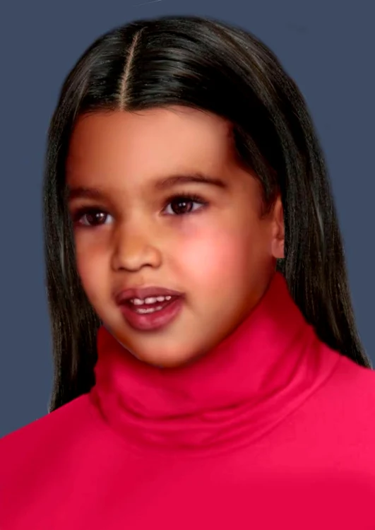 kim kardashian potret fiica