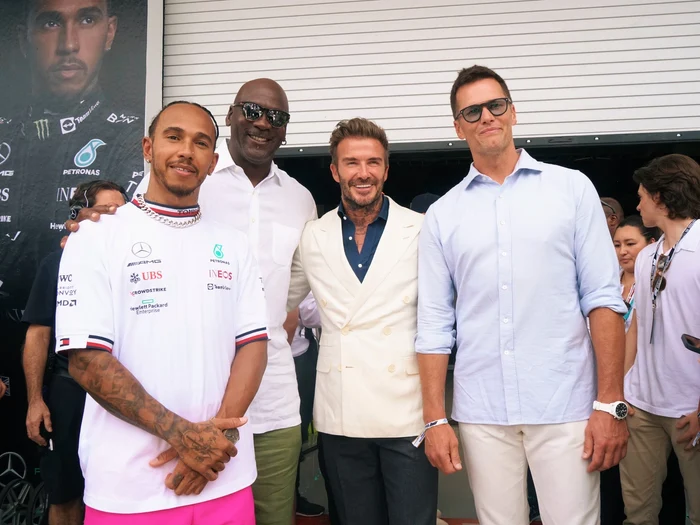 David Beckham s-a fotografiat cu Michael Jordan, Lewis Hamilton și Tom Brady. Foto: Instagram