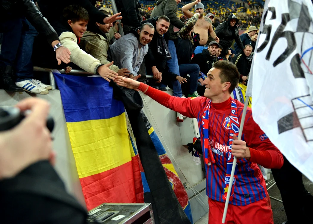 Florin Gardoş, la finalul meciului câştigat de Steaua în faţa lui Ajax FOTO Răzvan Păsărică/Rpressport