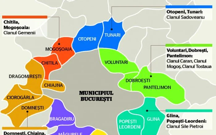 Harta interlopilor din localităţile vecine cu Bucureştiul.