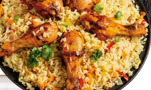 pulpe de pui cu pilaf brun jpg