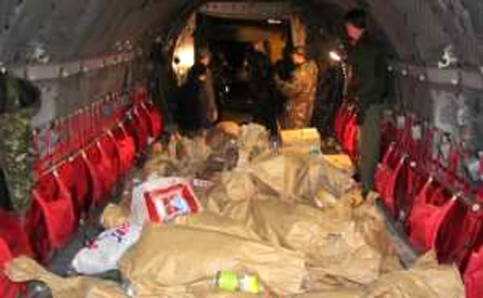 Ajutoare sinistrati la Aeroportul Sibiu