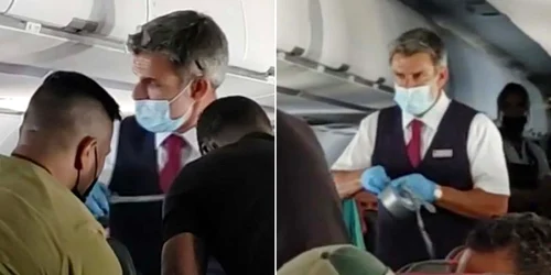 baiat legat de scaun in avion foto twitter