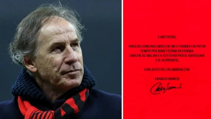Franco Baresi trece prin clipe dificile