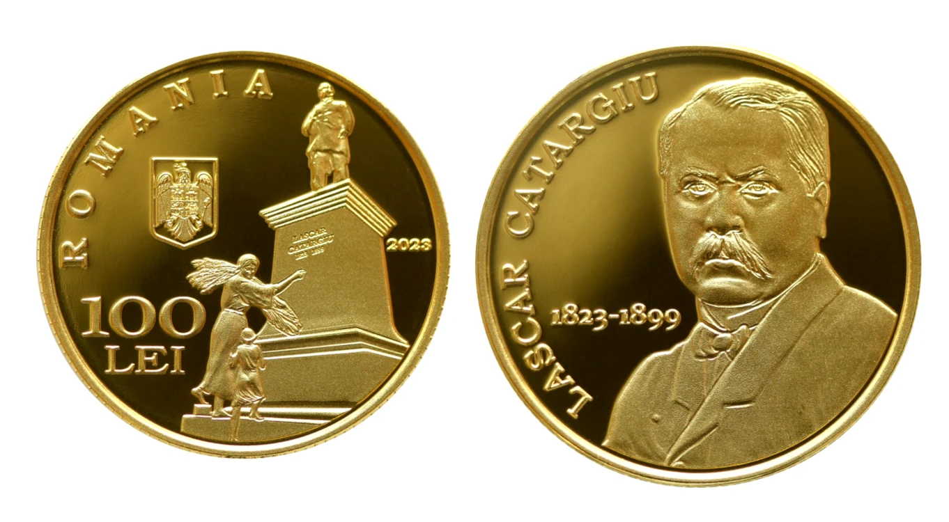 Preţul de vânzare pentru moneda din aur cu tema 200 de ani de la naşterea lui Lascăr Catargiu