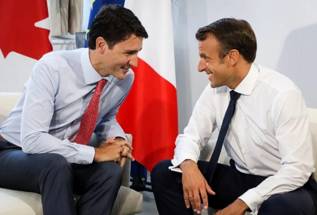 
    Justin Trudeau și Emmanuel Macron au fost filmați în timp ce glumeau pe seama lui Donald TrumpFoto: AFP  