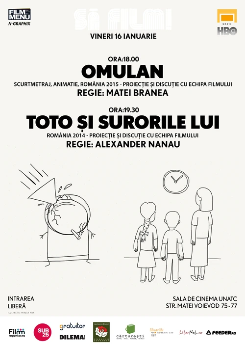 Proiecţie şi dezbatere „Omulan!“ şi „Toto şi surorile lui“ jpeg