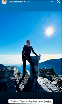 Tatiana Blatnik, fosta Prințesă Tatiana a Greciei, escaladând Muntele Olimp. FOTO: Instagram