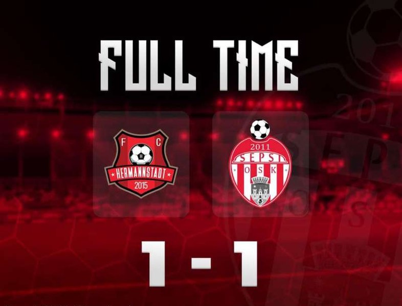 FC Hermannstadt a remizat cu Sepsi OSK în Cupa României (1-1)