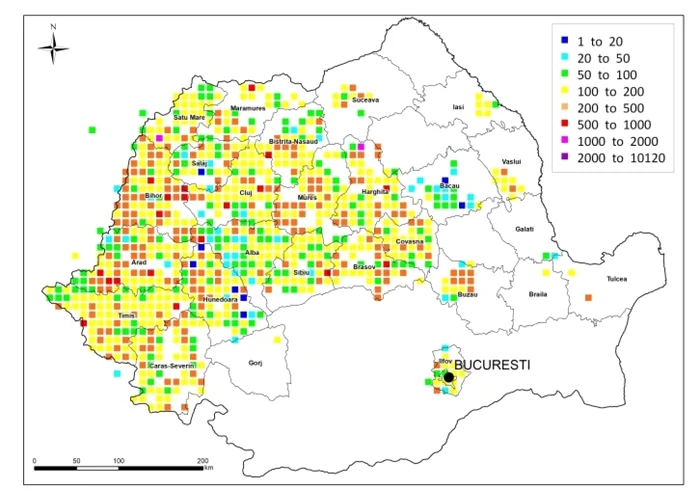 cluj radon harta. foto arhiva Facultatea de Mediu UBB