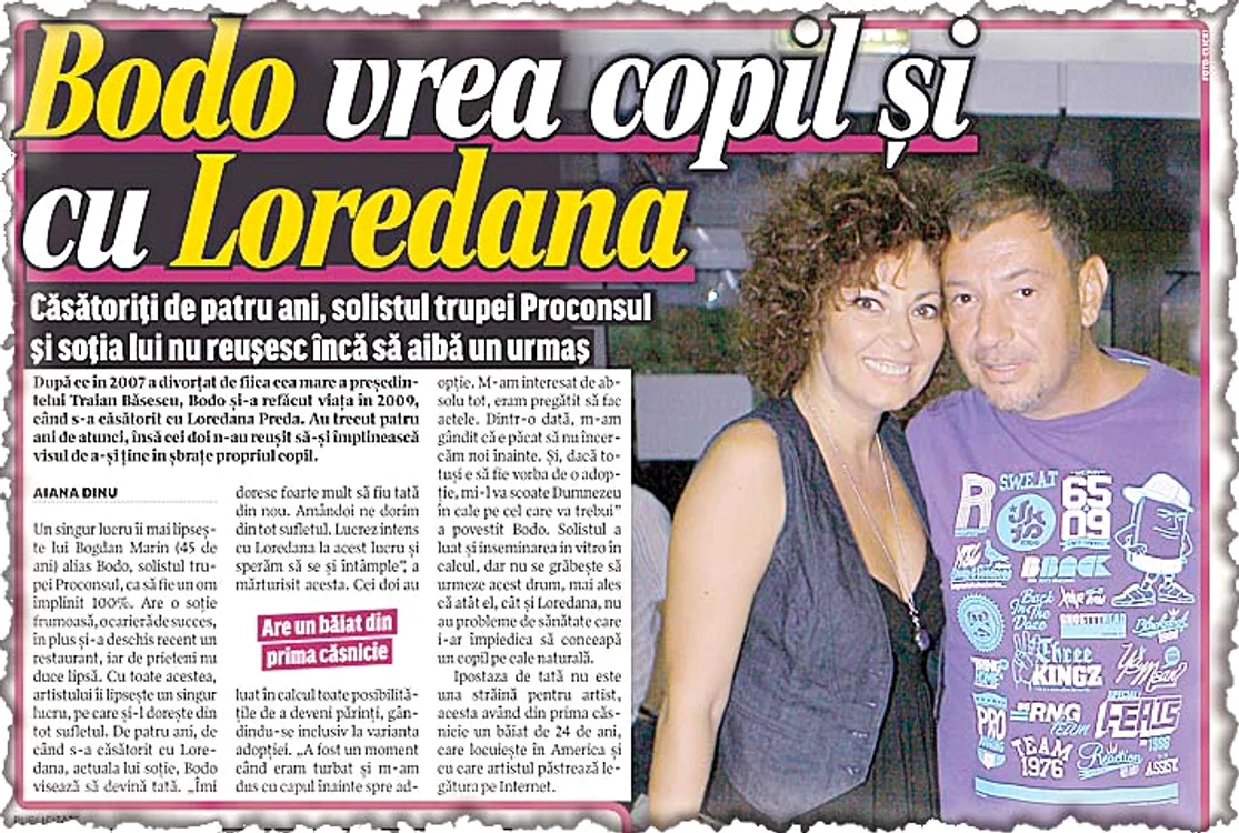 Bodo şi soţia sa, Loredana