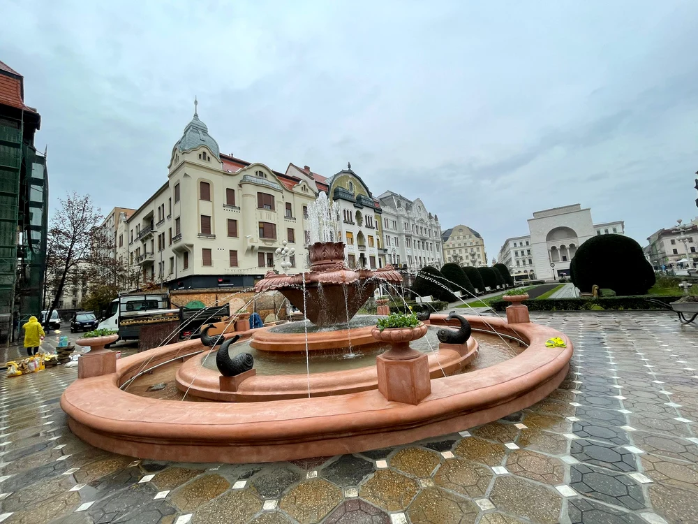 Fântâna cu pești din Timișoara FOTO Ruben Lațcău