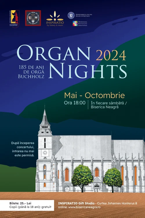 De sâmbătă, 18 mai, se reiau concertele Organ Nights FOTO Biserica Neagră Brașov