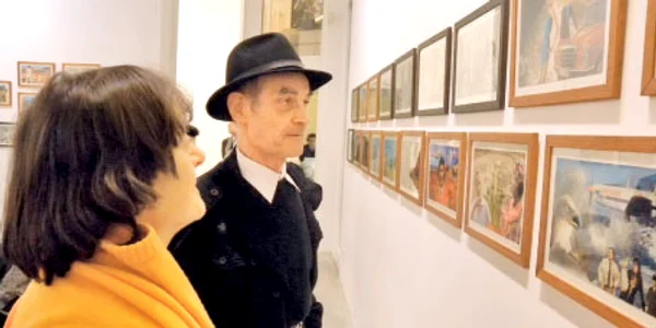 Artistul şi-a călăuzit oaspeţii de la un colaj la altul