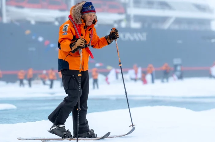 Richard Dick Eitel s-a dat cu schiurile pe zăpada de la Polul Nord (Foto: Guinness World Records)