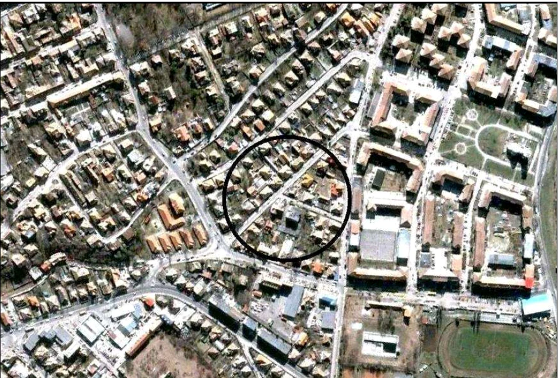 Portul Sibiului detaliu din aplicația Google Earth cu zona ansamblului portuar