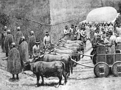 Reconstituire a unei procesiuni funerare la Cimitirul Regal din Ur (circa 2600 î.Hr). Desen de Amédée Forestier, publicat în 1928 (© Wikimedia Commons)