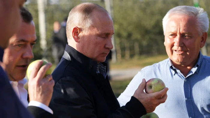 Putin, îngrijorat de producția de mere FOTO: Dialog