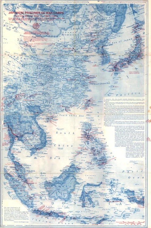 Harta lagărelor de concentrare din Imperiul Japoniei