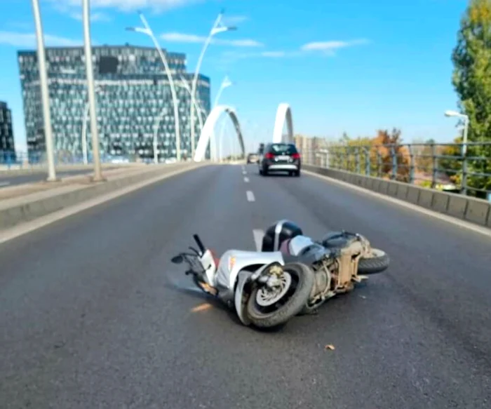 Accidentul s-a produs pe Podul Basarab din Capitală