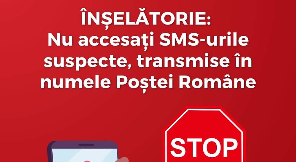 Val de infracțiuni cibernetice în care este folosit numele Poștei Române : „Nu accesați SMS-urile suspecte”