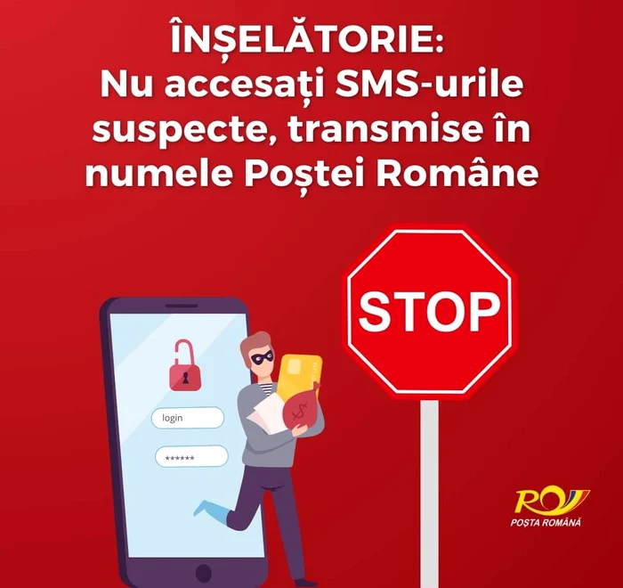 Avertisment Posta Română  - Foto Facebook Poșta Română