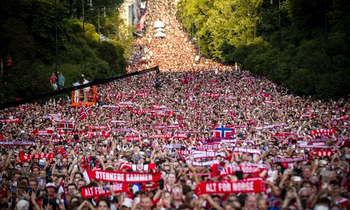 Echipa nationala a Norvegiei, intampinata cu fast acasa (EPA) jpg