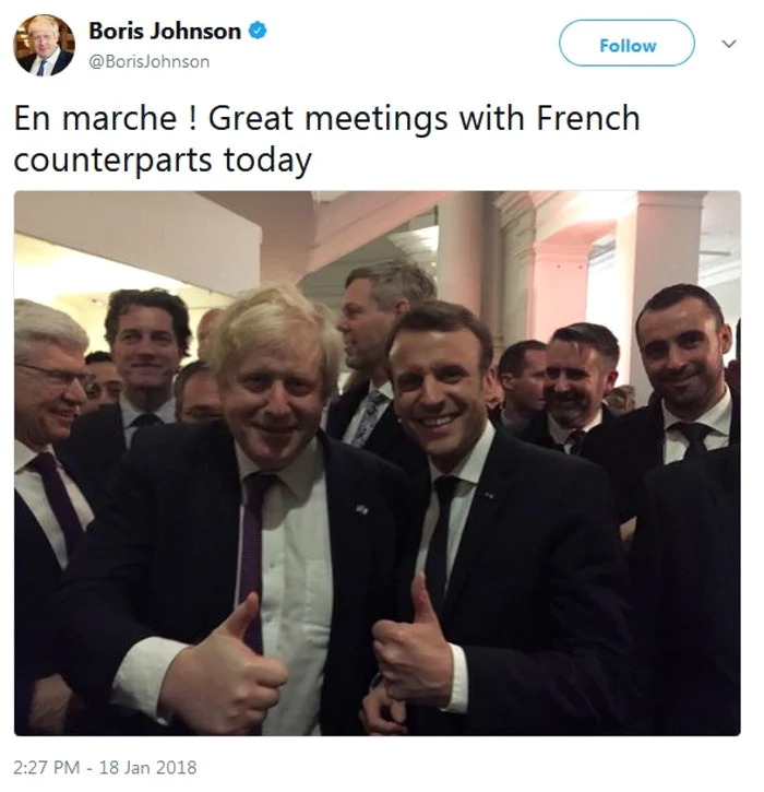 Mesajul lui Boris Johnson dupa summitul franco-britanic FOTO Captura Twitter @BorisJohnson