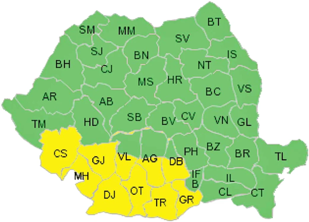  Meteorologii au emis cod galben  de ninsori pentru zece judeţe  din sudul ţării