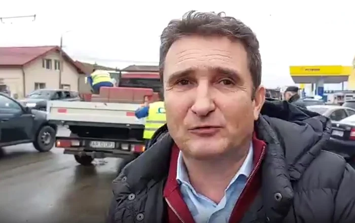 Primarul Aradului, Călin Bibarț, a ieșit în drum FOTO captură Video