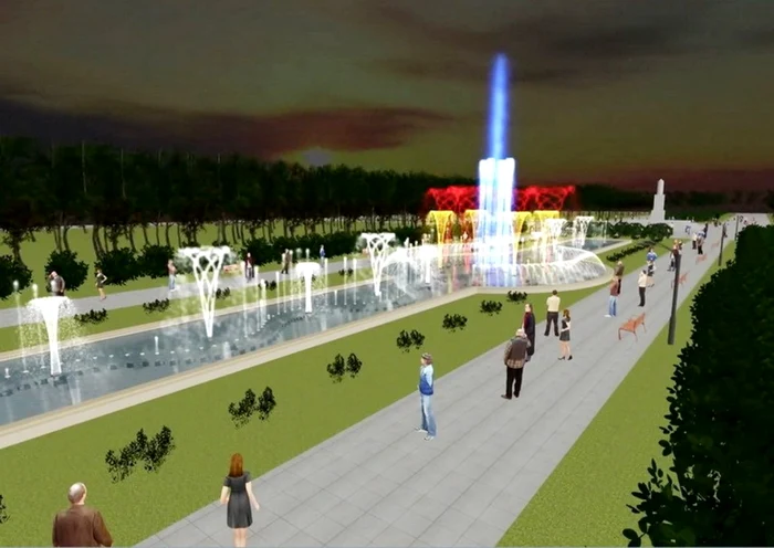 Parcul 1 Decembrie din Oradea va avea bazine decorative prevăzute cu un joc de apă