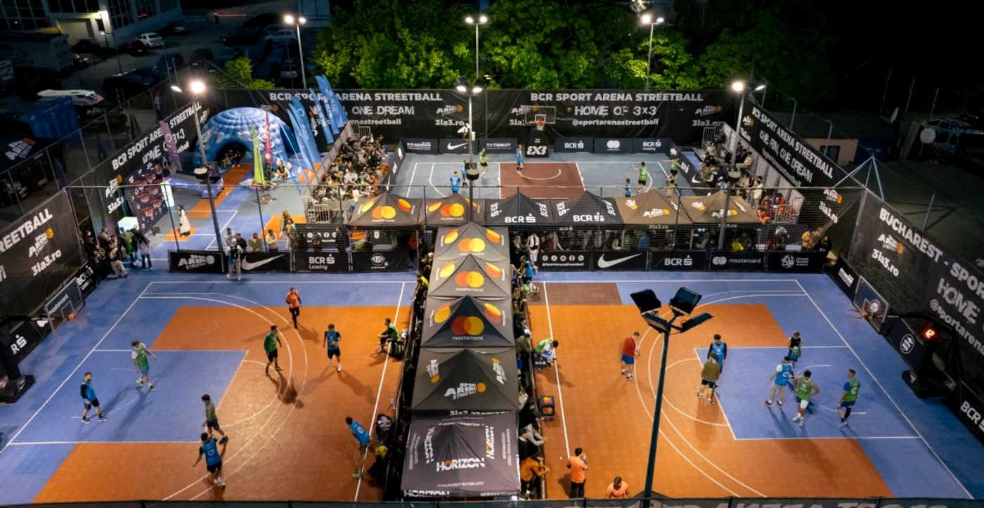 Jucători de baschet 3x3, pe cele trei terenuri de la Politehnică