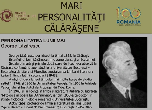 George Lăzărescu, personalitate marcantă a Călăraşiului FOTO MDJ