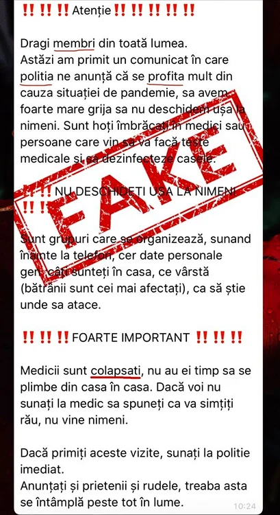 Fake News despre coronavirus