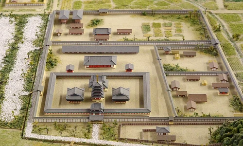 Machetă reprezentând templul Asuka-dera, la începutul secolului al VII-lea (© Wikimedia Commons)