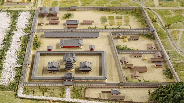 Machetă reprezentând templul Asuka-dera, la începutul secolului al VII-lea (© Wikimedia Commons)