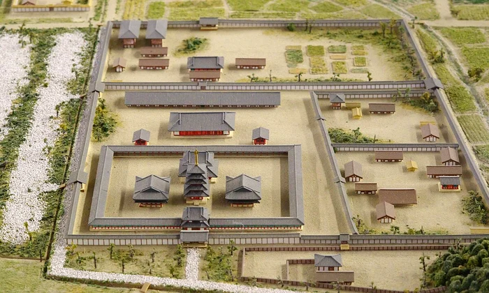 Machetă reprezentând templul Asuka-dera, la începutul secolului al VII-lea (© Wikimedia Commons)