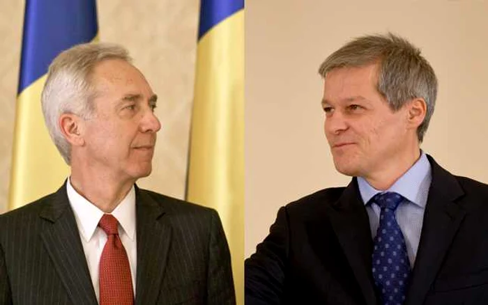 Premierul Dacian Cioloş şi ambasadorul Hans Klemm. FOTO AP