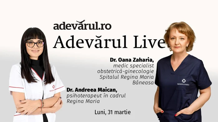 Dr. Oana Zaharia, medic specialist obstetrică-ginecologie Dr. Andreea Maican,  psihoterapeut 