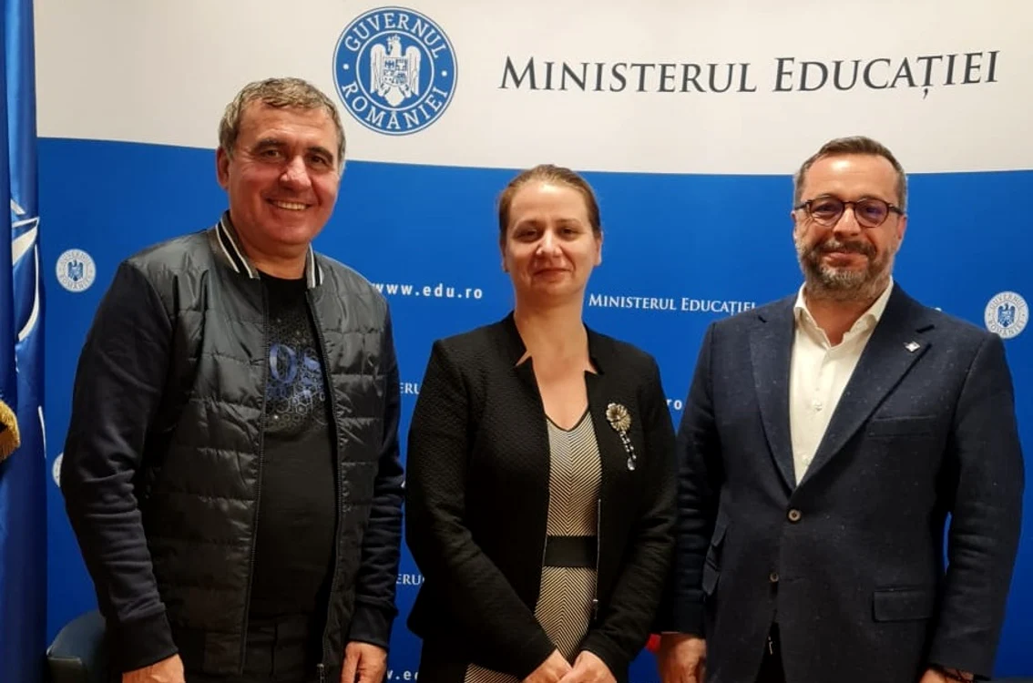 Gheorghe hagi, ministrul ligia deca și viceprimarul Ionuț Rusu FOTO: Ionuț Rusu