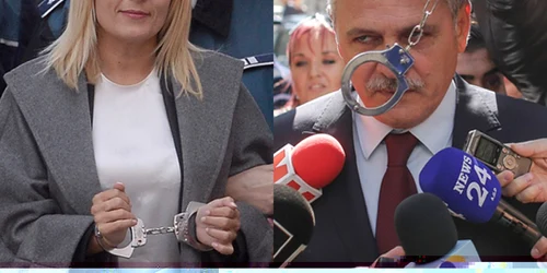 Elena Udrea şi Liviu Dragnea cătuşe colaj articol