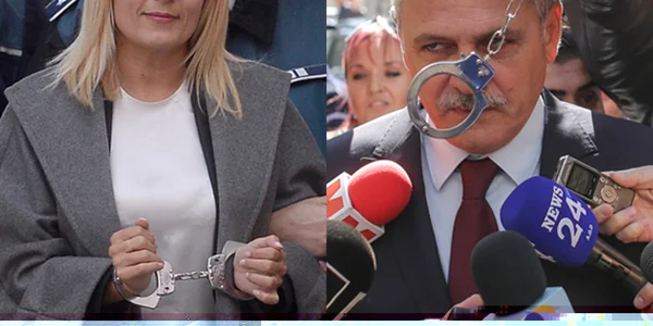 Elena Udrea şi Liviu Dragnea cătuşe colaj articol