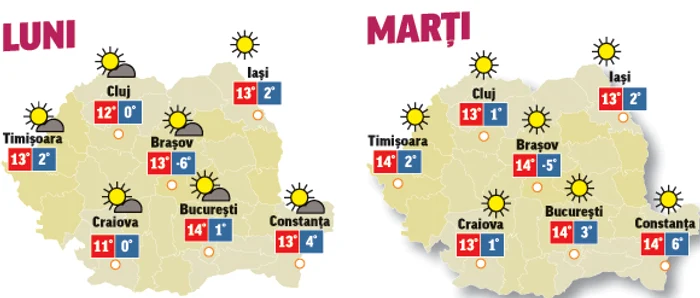 Prognoza meteo pentru următoarele două zile anunță un sfârșit de weekend minunat